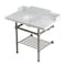 Kingston Brass 36-Inch Carrara Marble Console Sink with Brass Legs and Shelf, 8-Inch, 3-Hole LMS3630MBB8 - alternate 1