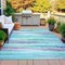 Homeroots 5' X 8' Teal Blue Plum And Ivory Striped Washable Indoor Outdoor Area Rug 631414 - alternate 9
