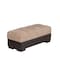 Homeroots 52" Tan and Brown Chenille And Faux Leather Storage Ottoman 608903 - alternate 6