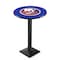 Holland Bar Stool Co 36" Blk Wrinkle New York Islanders Pub Table, 36" dia. Top L217B3636NYIsln - alternate 1