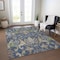 Homeroots 5' X 8' Navy Blue Green And Brown Floral Washable Indoor Outdoor Area Rug 605290 - alternate 7