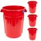 Magnum Tool 55 Gallon Trash Can, High-Vis Red, Construction Grade, Heavy Duty Plastic, (4 Pack) CMTC-C000-55R04 - alternate 1