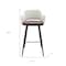 Homeroots 30" Ivory Brown And Black Boucle Faux Leather And Steel Bar Height Swivel Bar Chair 654240 - alternate 6