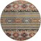 Homeroots 8' Rust Gray And Gold Round Tribal Washable Indoor Outdoor Area Rug 615418 - alternate 6