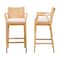 Bali & Pari Storsel Bohemian Natural Rattan and Teak Wood 2-Piece Bar Stool Set 249-2PC-13699-ZORO - alternate 8