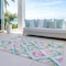 Homeroots 10' X 14' Teal Blue Green And Purple Geometric Washable Indoor Outdoor Area Rug 603489 - alternate 8