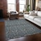 Homeroots 5' X 8' Blue and Cream Damask Washable Non Skid Indoor Outdoor Area Rug 563866 - alternate 9