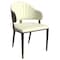 Leisuremod Aria Modern Dining Chair in Leather and Iron Legs with Curved Back in Taupe AC45TP - alternate 1