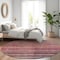 Homeroots 8' Rust And Blush Round Striped Washable Indoor Outdoor Area Rug 615850 - alternate 8