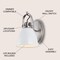 Jonathan Y Phineas 7" 1-Light Adjustable Farmhouse Bohemian Iron LED Vanity Light, White/Nickel JYL1114B - alternate 9