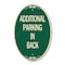 Signmission Additional Parking in Back Sign, 12 Inch X 18 Inch Architectural Oval, Heavy Gauge Aluminum A-OV-G-1218-24351 - alternate 1