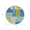 Homeroots 8' Denim Blue And Lime Green Round Geometric Washable Indoor Outdoor Area Rug 612577 - alternate 9