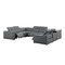 Homeroots Battleship Gray Leather Power Reclining U Shaped Eight Piece Corner Sectional 643956 - alternate 7