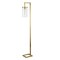 Homeroots 67" Brass Reading Floor Lamp With Clear Seeded Glass Drum Shade 523399 - alternate 1