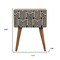 Homeroots 23" Black Ivory And Light Brown Solid Wood Geometric Bone Inlay Two Drawer Nightstand 651580 - alternate 17