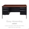 Hirsh Pedestal Desk Desk Double Pedestal, 30x60", Black/Walnut, 30" D X 29-1/2" H, 60" W X Laminate 20101 - alternate 8