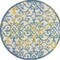 Homeroots 4' Ivory Blue And Yellow Round Trellis Indoor Outdoor Area Rug 546804 - alternate 1