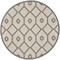 Homeroots 8' Cream And Gray Round Geometric Indoor Outdoor Area Rug 550654 - alternate 1