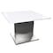 Homeroots 22" White And Silver Marble And Metal Square Pedestal End Table 554645 - alternate 1