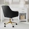 Martha Stewart Rayna Upholstered Office Chair in Black/Polished Brass CH-220921-6-BK-GLD-MS - alternate 10