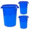 Magnum Tool 44 Gallon Trash Can, High-Vis Blue, Construction Grade, Heavy Duty Plastic, 3PK CMTC-C000-44B03 - alternate 1