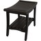 Homeroots 24" Dark Brown Freestanding Teak Shower Bench With Shelf And Handles 376681 - alternate 6