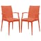 Leisuremod Weave Mace Indoor/Outdoor Arm Chair, Orange, 2PK MCA19OR2 - alternate 1