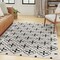 Homeroots 4' X 6' Ivory And Black Geometric Indoor Outdoor Area Rug 572560 - alternate 8