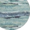 Homeroots 8' Sage Teal Blue And Navy Blue Round Abstract Washable Indoor Outdoor Area Rug 612481 - alternate 7