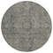 Homeroots 8' Round Brown and Black Round Oriental Washable Non Skid Indoor Outdoor Area Rug 563822 - alternate 8