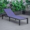 Leisuremod Marlin Patio Chaise Lounge Chair with Black Aluminum Frame, Navy Blue MLBL-77NBU - alternate 9