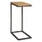 Homeroots 25" Black And Oak Solid Wood Rectangular End Table 493228 - alternate 1