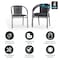 Flash Furniture Lila  Gray Rattan Indoor-Outdoor Restaurant Stack Chair, PK4 4-TLH-037-GY-GG - alternate 8