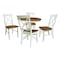 Whitewood Industries Rectangular Fixed Top Table W/ 4 Chairs, 36 in W, 29.9 in L, 36 in H, Parawood, Hickory/Shell, 5 K79-36RT-23B-C613-4 - alternate 1