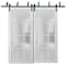 Sartodoors Sliding Closet 12 Lites Frosted Glass Barn Bypass Doors, Felicia 3312 White Silk, Sturdy 6.6ft Rai FELICIA3312BBB-WS-84 - alternate 1