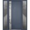 Vdomdoors Steel Door Deux 0729 Gray Graphite 2 Sidelight Exterior Windows Stainless Inserts Single Modern Pai DEUX0729EXD-GRE-W12+36+12 x H80-Right-hand Inswing - alternate 6