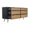 Homeroots 61" Natural and Black Solid Wood Six Drawer Double Dresser 518620 - alternate 9