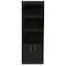Homeroots 71" Light Gray Wood Three Tier Bookcase with Two Doors 403739 - alternate 1