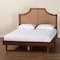 Baxton Studio Francine Mid-Century Modern Ash Walnut Woven Rattan King Size Bed 248-12649-9412-ZORO - alternate 9