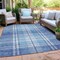 Homeroots 9' X 12' Denim Blue And Ivory Plaid Washable Indoor Outdoor Area Rug 596331 - alternate 7