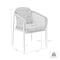 Armen Living Rhodes Outdoor Patio Dining Chair in Aluminum with Light Gray Rope and Cushions - Set of 2 LCRHSILGRY - alternate 8