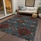 Homeroots 8' X 10' Denim Blue Brick Red And Brown Oriental Washable Indoor Outdoor Area Rug 597683 - alternate 9