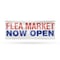 Signmission Flea Market Now Open, 18 Inch x 48 Inch, Vinyl Banner B-30635 - alternate 1