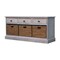 Homeroots 47in White and Natural Solid Wood Basket Storage Accent Cabinet With Three Drawers 654279 - alternate 10