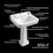 Whitehaus Collection Traditional Pedestal with Integrated Large Rectangular Bowl and Backsplash B112L-P-3H - alternate 7