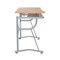 Homeroots 43" Oak Wood and Stainless Steel Computer Desk 723739 - alternate 6