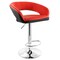 Elama Adjustable Faux Leather Open Back Bar Stool in Red and Black ELM-706-RED-BLK - alternate 1