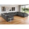 Homeroots Dark Gray Italian Leather Power Reclining U Shaped Twelve Piece Sectional With Console 634658 - alternate 15