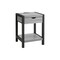 Monarch Specialties Accent Table, 24-in. h, 2 Tier, End, Side, Nightstand, Lamp, Storage Drawer, Grey Laminate, Blk Mtl I 3201 - alternate 1