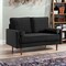 Homeroots 57" Black And Dark Brown Velvet Loveseat and Toss Pillows 543712 - alternate 4